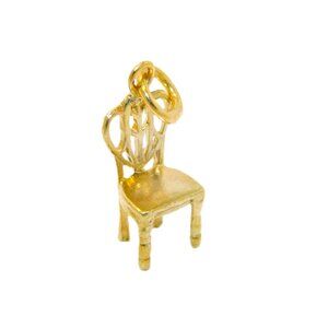 14K 3D Fancy Chair Yellow Gold Pendant Charm